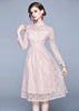 Vestido Evasê Midi Renda Rosa Madrinha Casamento