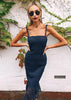 Vestido Midi Renda com Babado na Barra para Festa