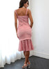 Vestido Midi Renda com Babado na Barra para Festa