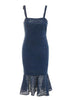 Vestido Midi Renda com Babado na Barra para Festa