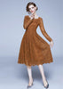 Vestido Midi Renda Guipir Decote Quadrado