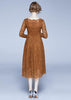 Vestido Midi Renda Guipir Decote Quadrado