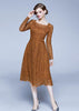Vestido Midi Renda Guipir Decote Quadrado