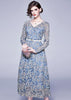 Vestido Renda Midi Decote V nas Costas