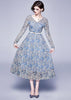 Vestido Renda Midi Decote V nas Costas