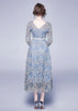 Vestido Renda Midi Decote V nas Costas