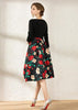 Vestido Liso em Cima e Estampado Embaixo