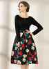 Vestido Liso em Cima e Estampado Embaixo