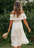 Vestido Ombro a Ombro Midi Branco Festa