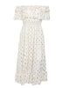 Vestido Ombro a Ombro Midi Branco Festa