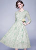 Vestido Evase Midi Renda Moda Evangelica