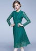 Vestido Midi Renda Guipir Verde