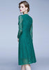 Vestido Midi Renda Guipir Verde