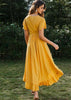 Vestido Envelope Transpassado Longo com Babado