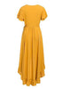 Vestido Envelope Transpassado Longo com Babado