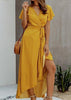 Vestido Envelope Transpassado Longo Poá