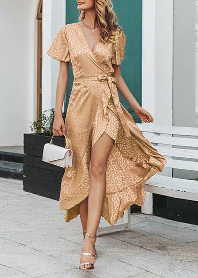 Vestido Envelope Midi com Babado