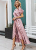 Vestido Envelope Midi com Babado