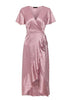 Vestido Envelope Midi com Babado