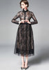 Vestido Midi Tule Rendado Preto