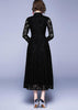 Vestido Midi de Renda Preto Moda Evangélica