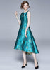 Vestido Midi Mullet em Jacquard para Festa