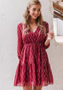 Vestido Vermelho Curto Casual Manga Longa