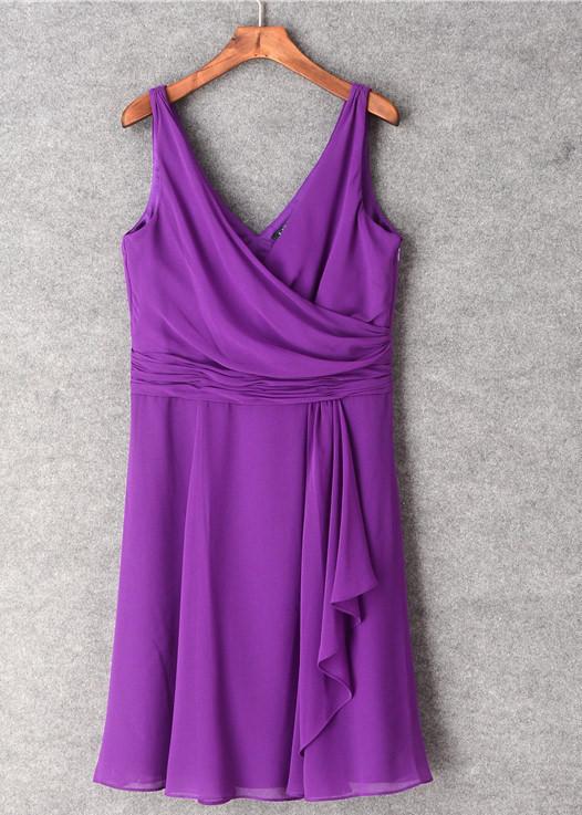 Vestido Curto De Chiffon Plissada Pronta Entrega